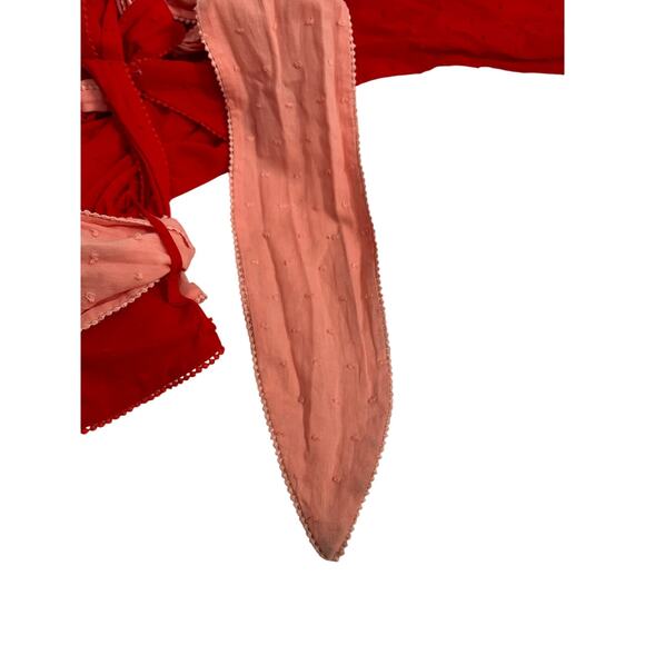 FARM RIO X ANTHROPOLOGIE Color blocked Wrep Blouse Pink/Rose Sz S NWT - Picture 12 of 13